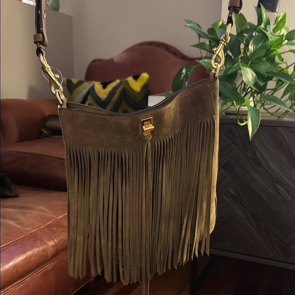 Fringe Suede Shoulder Bag